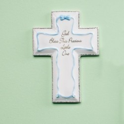 Wall Cross-Baptism-Blue (6")