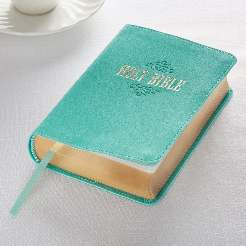 KJV Compact/Large Print BibleTeal LuxLeather