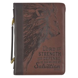 Bible Cover MED Brown Lord...