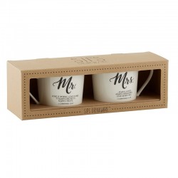 Cafe Mug Set-Mr. & Mrs....