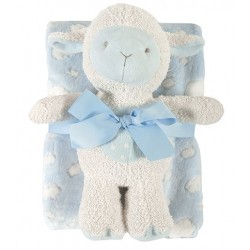 Lamb Blanket & Toy Set-Blue...
