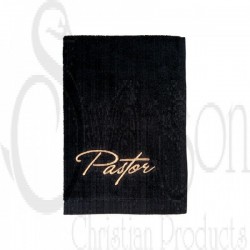 Towel-Pastor-Black w/Gold...