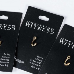 Lapel Pin-Fish Hook-Gold...