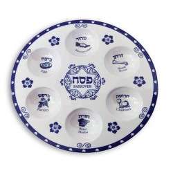 Passover Plate-Blue Flower...